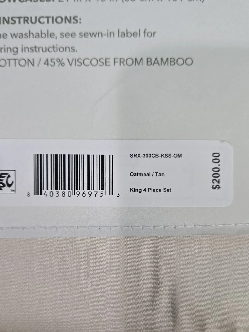 $200 SleepRx Performance Sheet Set — Tan Cotton Bamboo